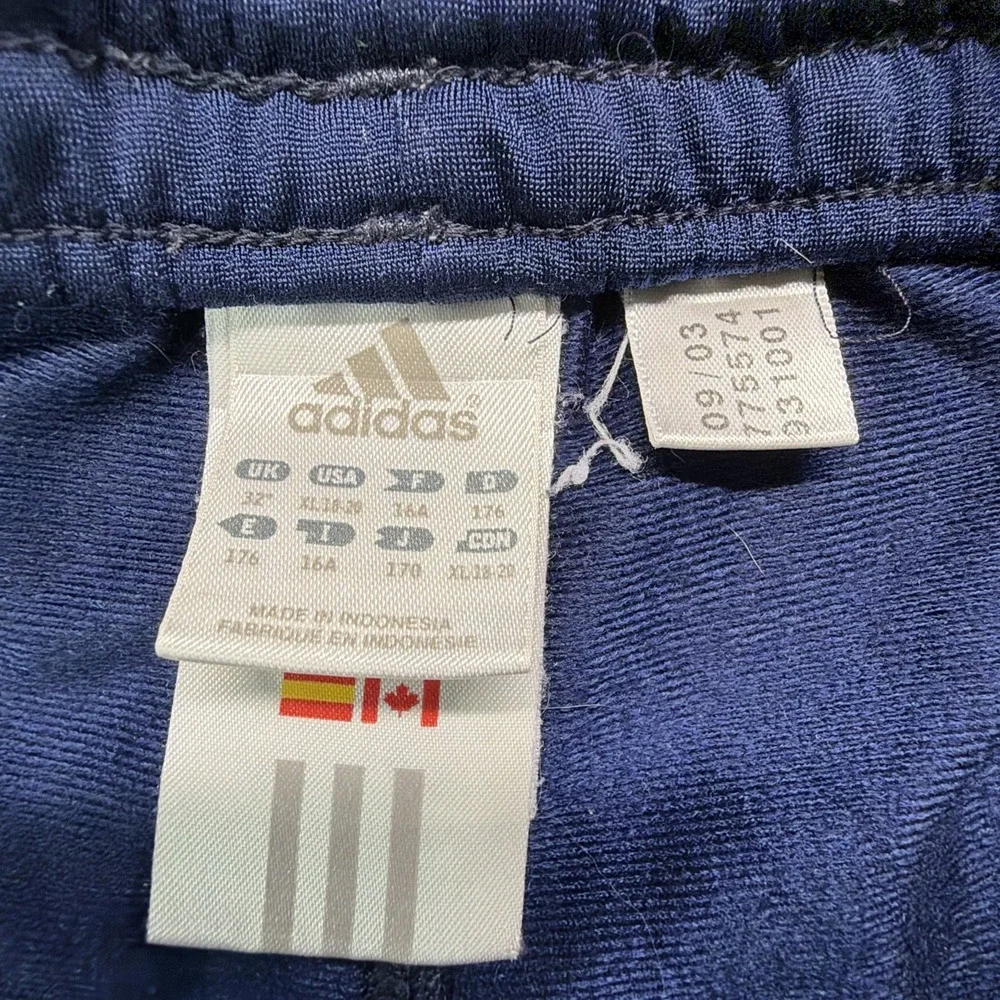 Vintage Y2K Adidas Jogger Pants Blue White 3 Stripes Youth‎ XL 2003